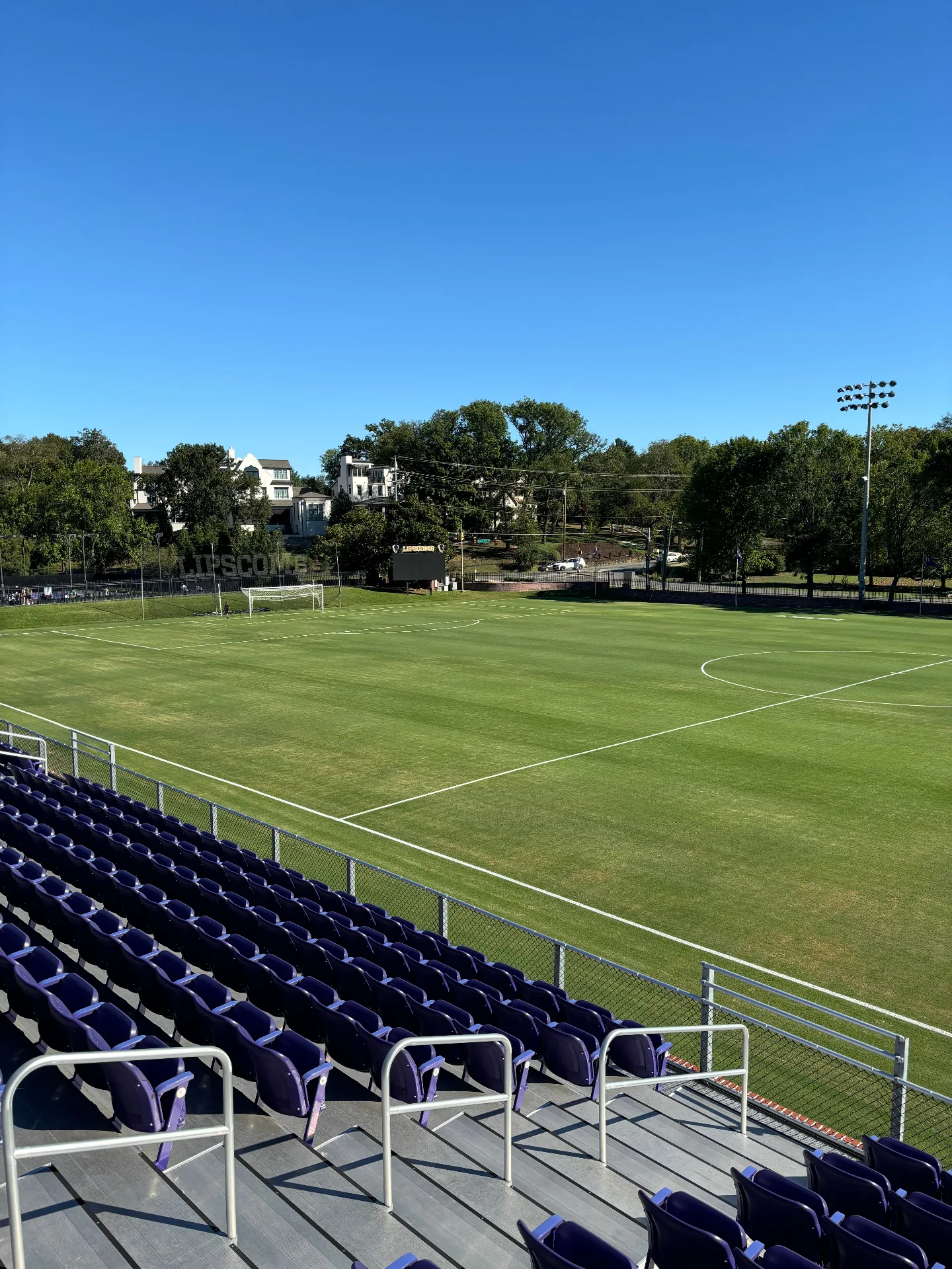 Professional college soccer field